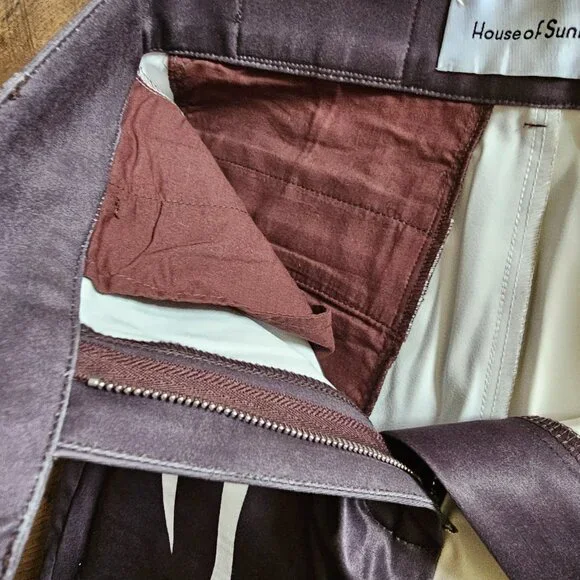 House of Sunny Total Tribal High Waist Light Flare Stretch Pant US 4 Chocolate - Picture 10 of 14